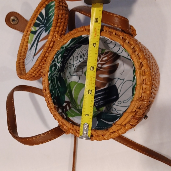 Preowned Straw Rattan Crossbody Bag Woven Wicker Purse Handbag Summer - Picture 6 of 7